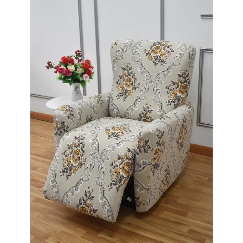 Floral patterned recliner.
