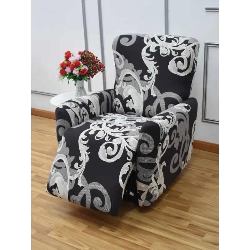 Patterned recliner chair.