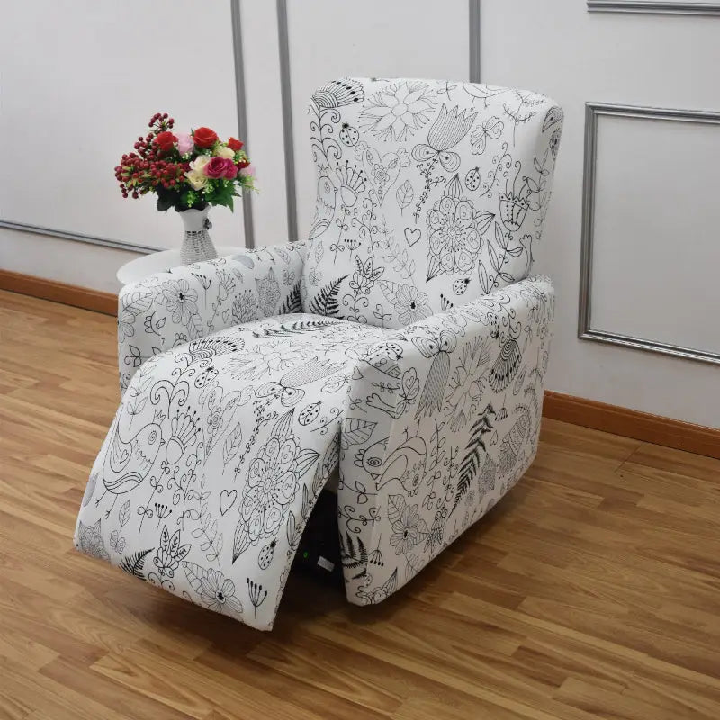 Floral patterned recliner.