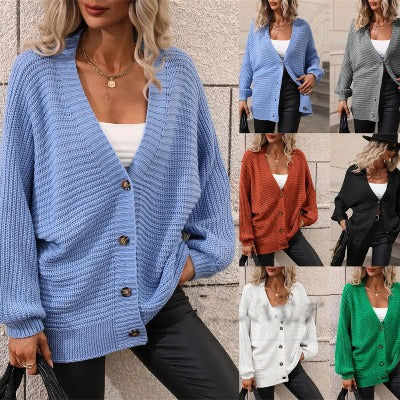 Loose Sweater Knitted Cardigan for Women - Cozy Style