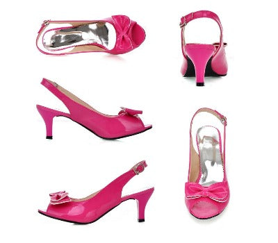 hot pink Summer Sling Back bow High Heel Shoes