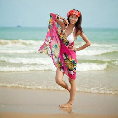 pink vacation Swimsuit Kimono