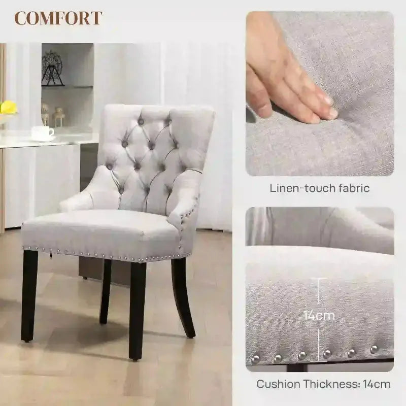 Swoop Air Linen Fabric Dining Chair Set - sleek-selections
