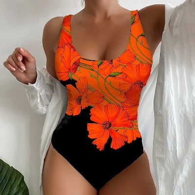 orange Women's 3D Printed One-piece Swimsuit