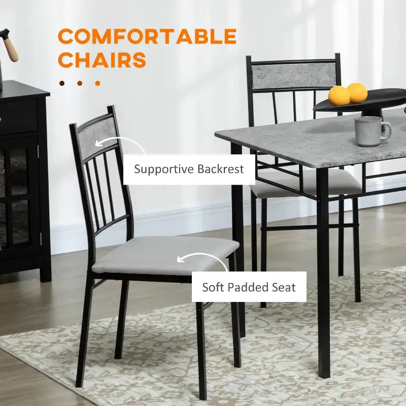 Comfortable dining chairs.