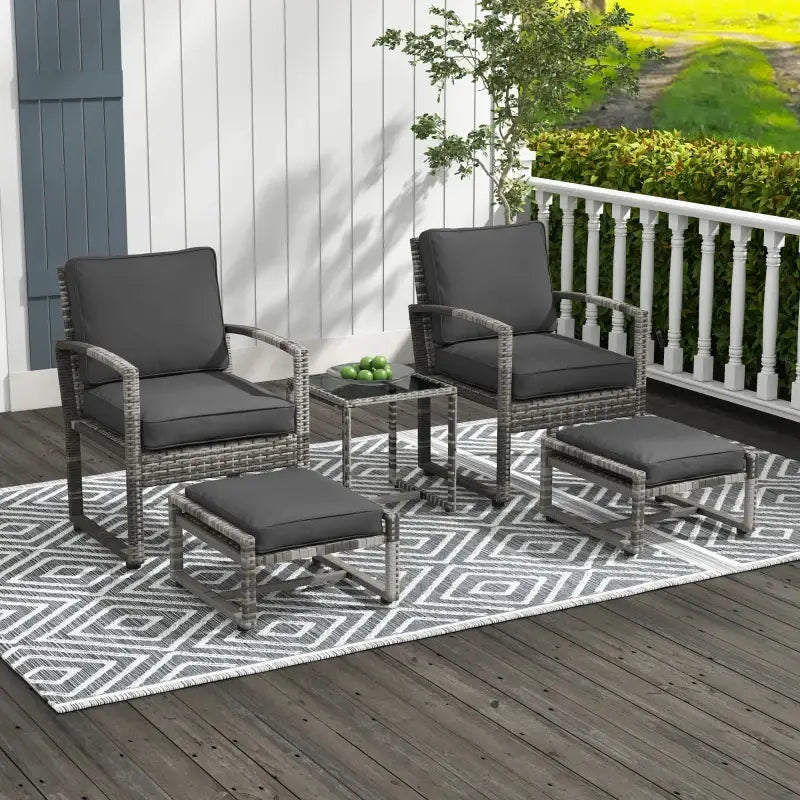 Outdoor wicker furniture set.