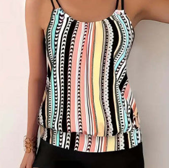 multi color Women's Fashion Printed Tankini