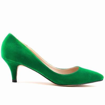 green high heel shoes