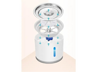 White water filter with blue liquid indicator on a beige background