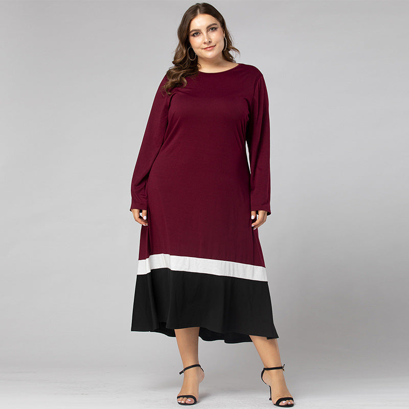 Plus Size Round Neck Large Swing Dress