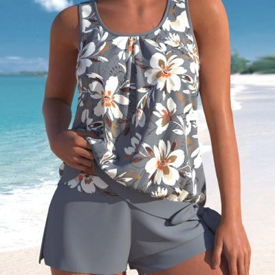 Women's Printed Shorts Swimsuit Tankini