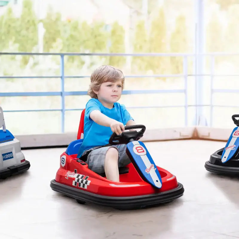 Child’s red kids bumper car for kids bumper fun and entertainment