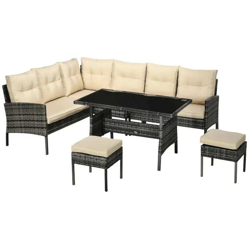 Wicker patio furniture set.