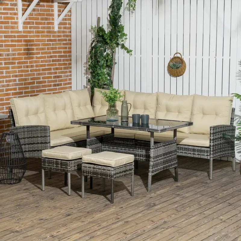 Wicker patio furniture set.