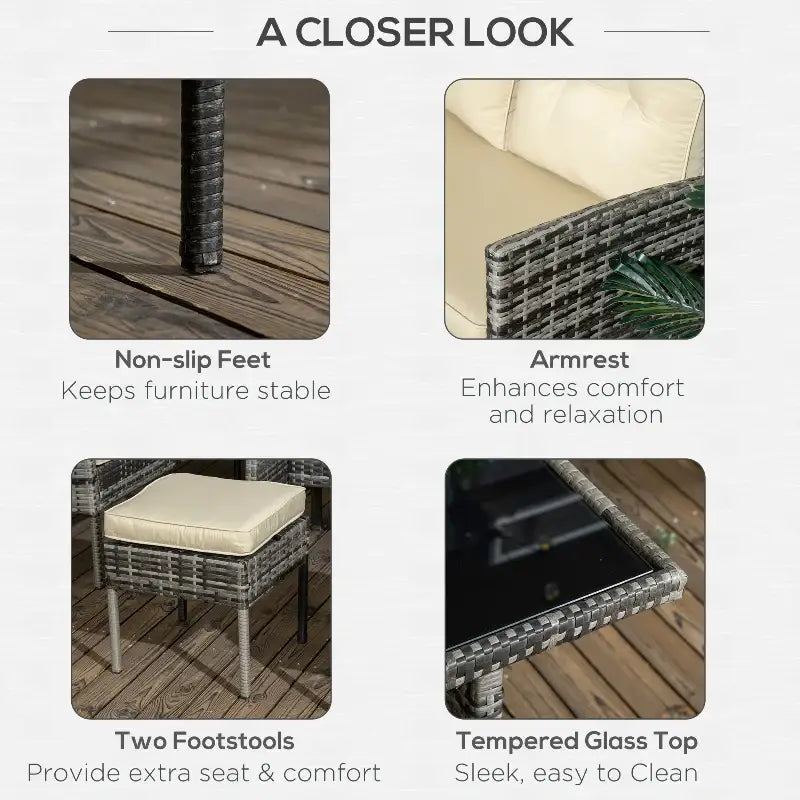 Outdoor furniture features.