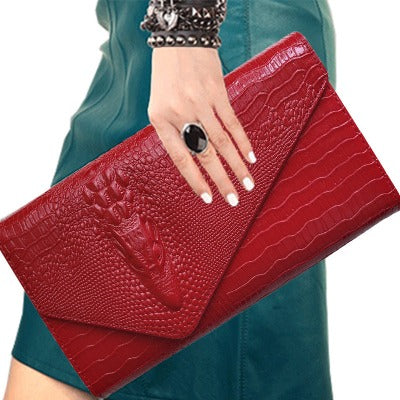 wine red Women's clutch bag