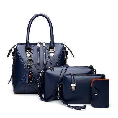 blue Four-piece Bag Set With Tassel Portable Picture Bag