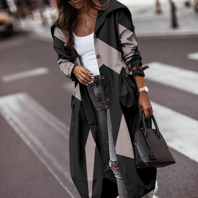 Casual Lapel Mid-length Trench Coat Women