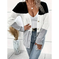 Color-Blocked Knit Cardigan