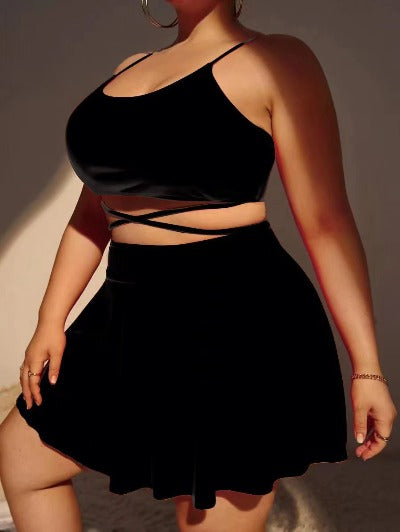 Plus Size Black High Waist Bikini Swimsuit