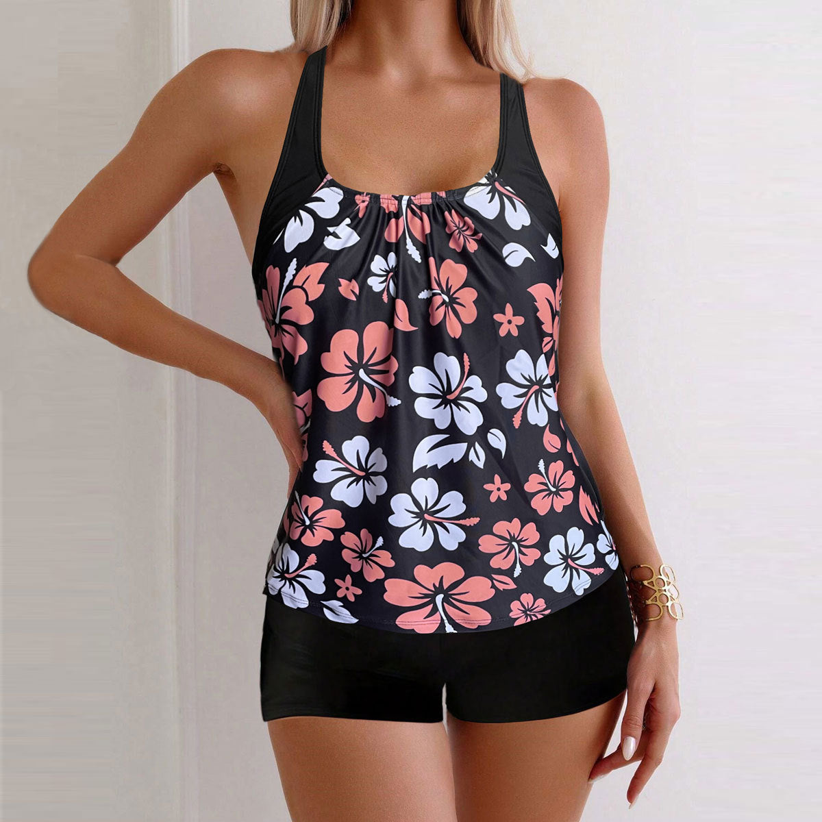 Printed Boxers Swimsuit Tankini