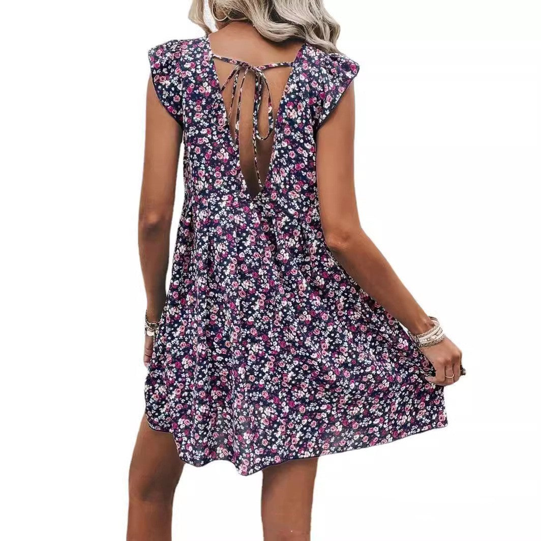 Printed Ruffle Dress