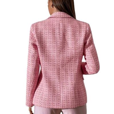 Women's Woven Double Breasted Blazer Multicolor