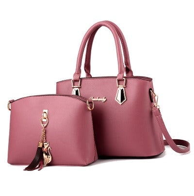 pink One-shoulder crossbody bag 2 Piece Set