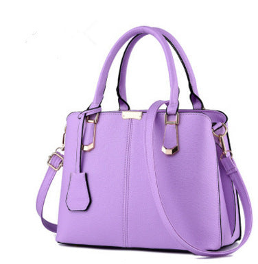 light purple Solid Color Fashion Ladies Handbag Large Capacity