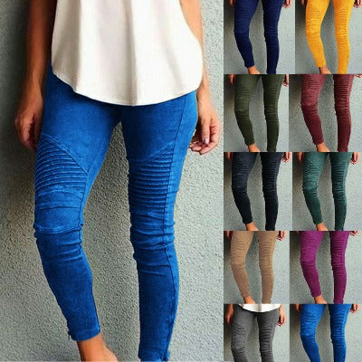 grey-blue-yellow-burgandy-tan-black-green Casual Skinny Pants 