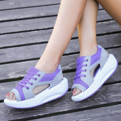 purple Casual Sports Cut-Out Sneakers