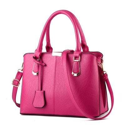 barbie pink Solid Color Fashion Ladies Handbag Large Capacity