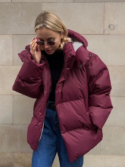 wine red Winter Cotton Jacket Warm - Stylish and Comfortable Outerwear