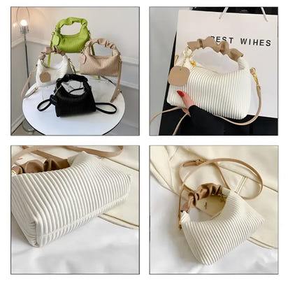 Textured Vertical Stripe Handbag