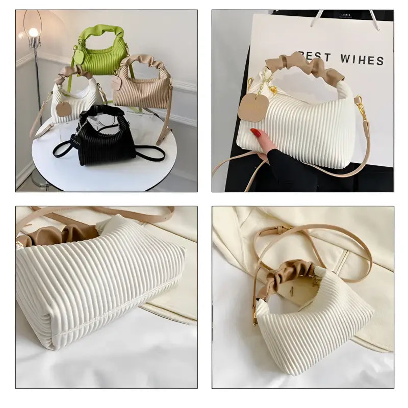 Textured Vertical Stripe Handbag