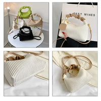 Textured Vertical Stripe Handbag