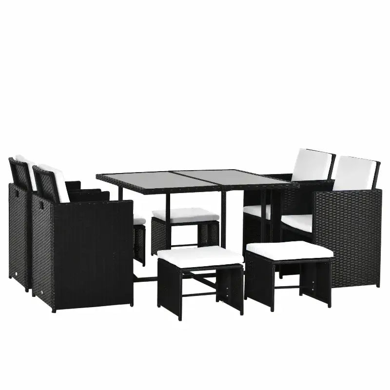 Black Wicker Patio Dining Set for Outdoor Dining and Patio Wicker Dining Experience
