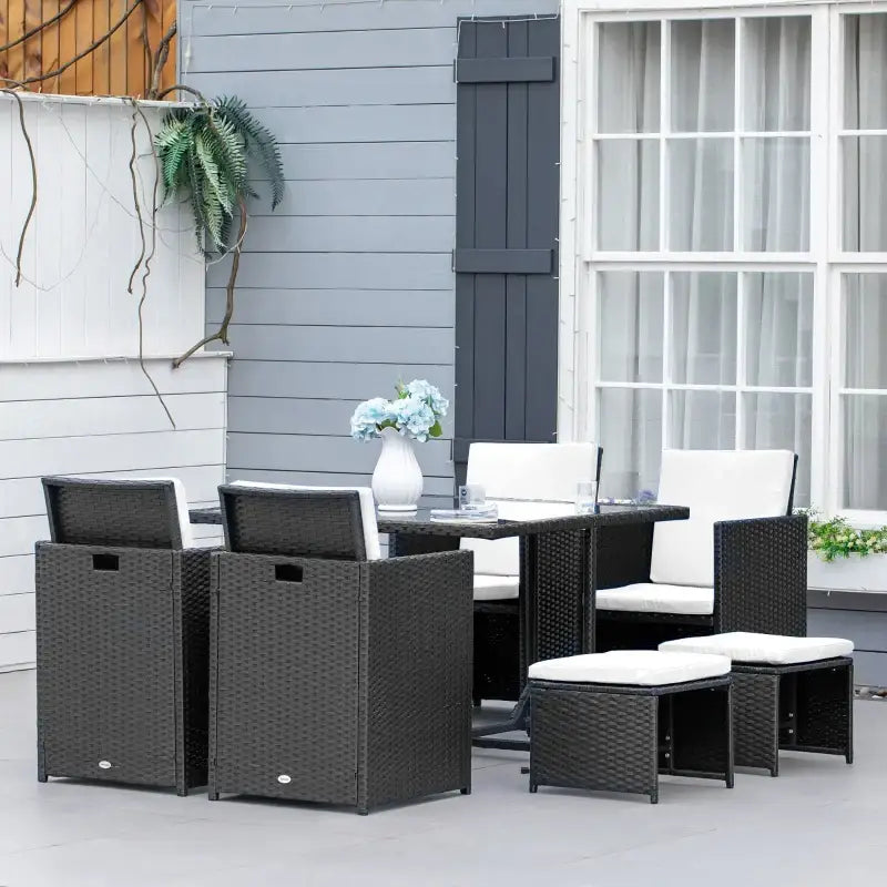 Wicker patio dining set for outdoor patio wicker dining and entertaining