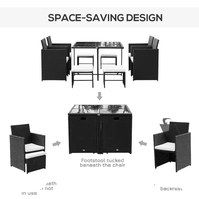 Space-saving patio wicker dining set perfect for small outdoor spaces