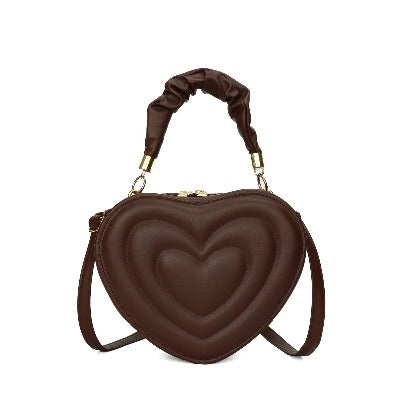 brown heart shaped handbag