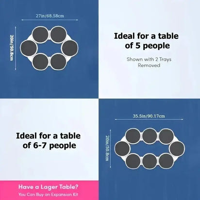 Das Lazy Susan Revolution Tisch-Drehtablett, tragbares Essenstablett