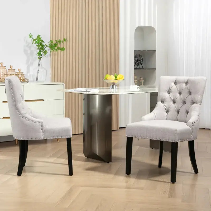 Swoop Air Linen Fabric Dining Chair Set - sleek-selections