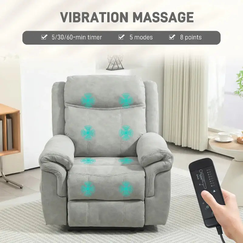 Manual Recliner Chair with Vibration Massage - sleek-selections