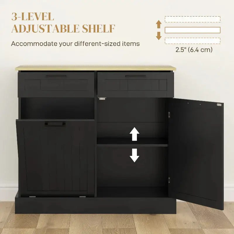 Hidden Garbage Bin Cabinet - sleek-selections