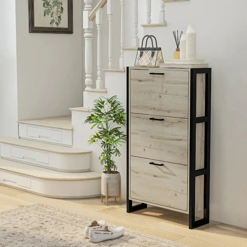 Slim Shoe Storage Cabinet - sleek-selections