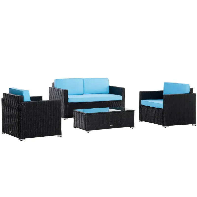 4 Piece Wicker Patio Furniture Set - sleek-selections