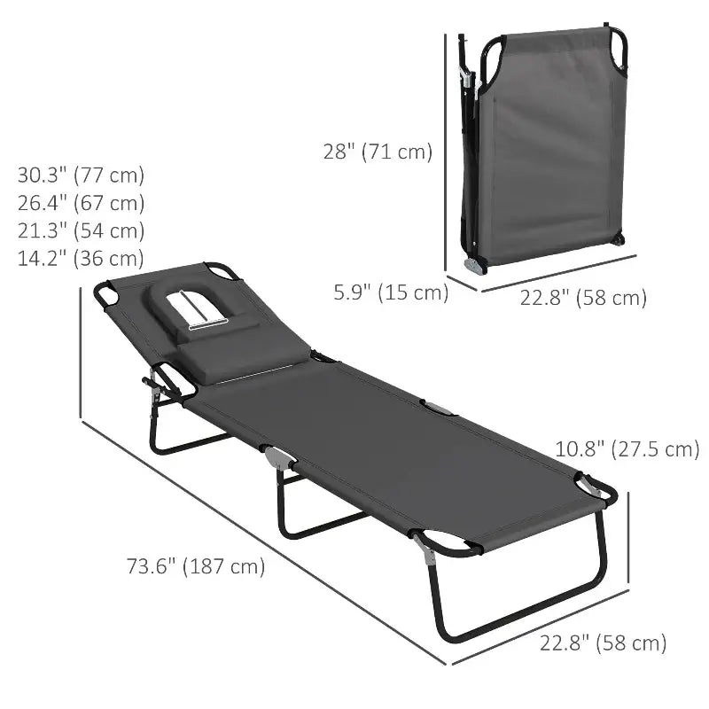 2PCS Adjustable Outdoor Lounge Chair - sleek-selections