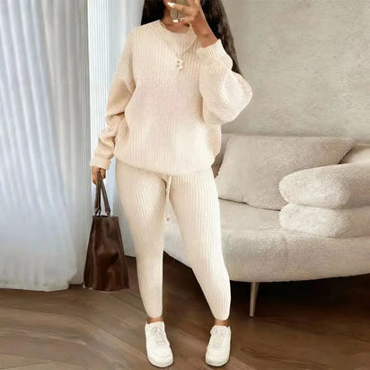 Casual Knitted Suit Trouser Set