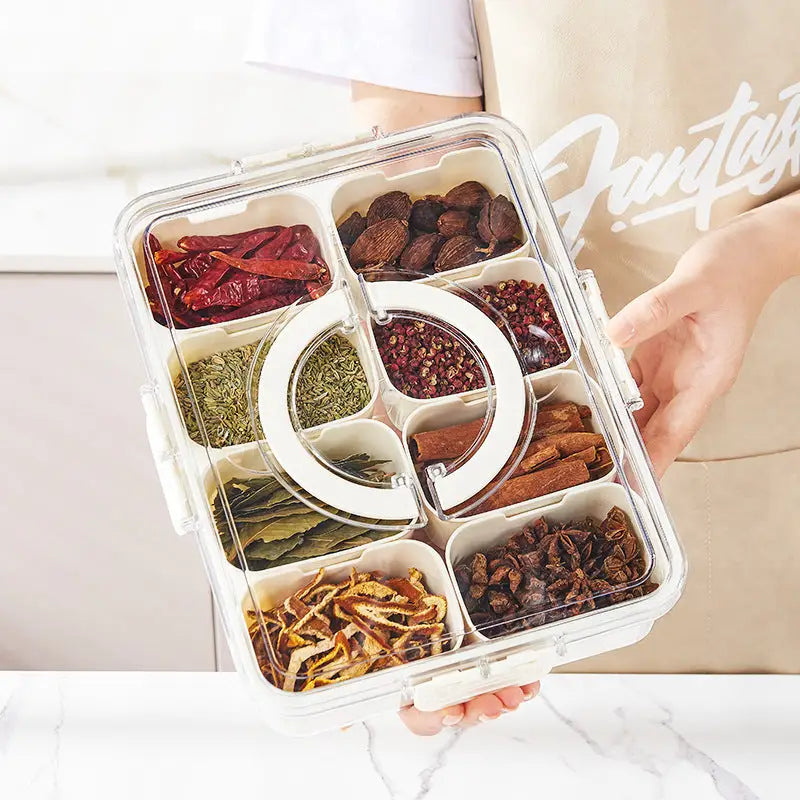 Food Stoarge Tray With Lid Capartments 