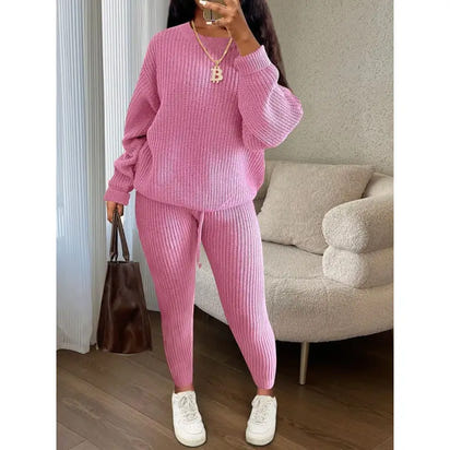 Casual Knitted Suit Trouser Set